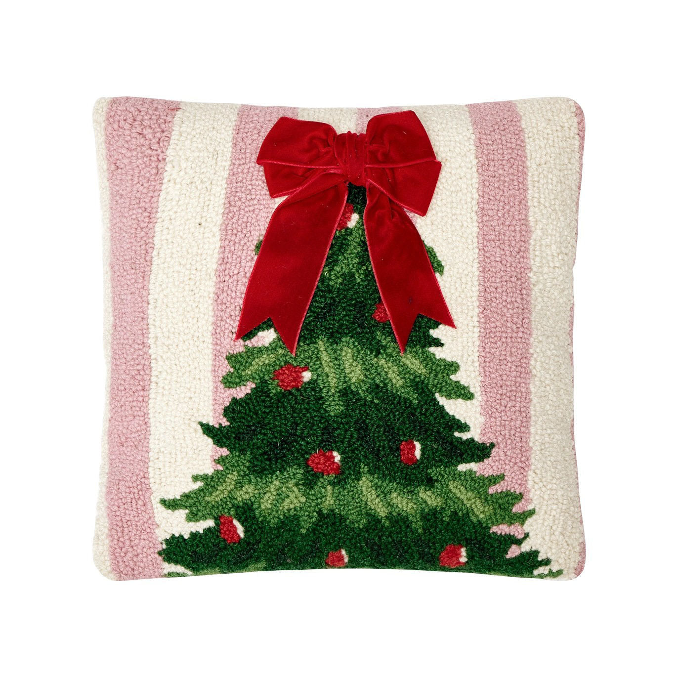 Pink Stripe Tree with Ribbon Hook Pillow