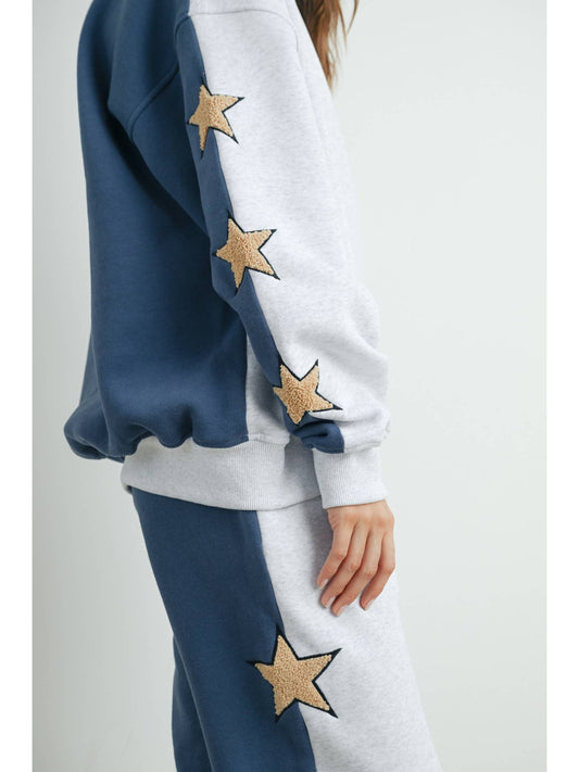 Star Sweat Set | Grey and Navy