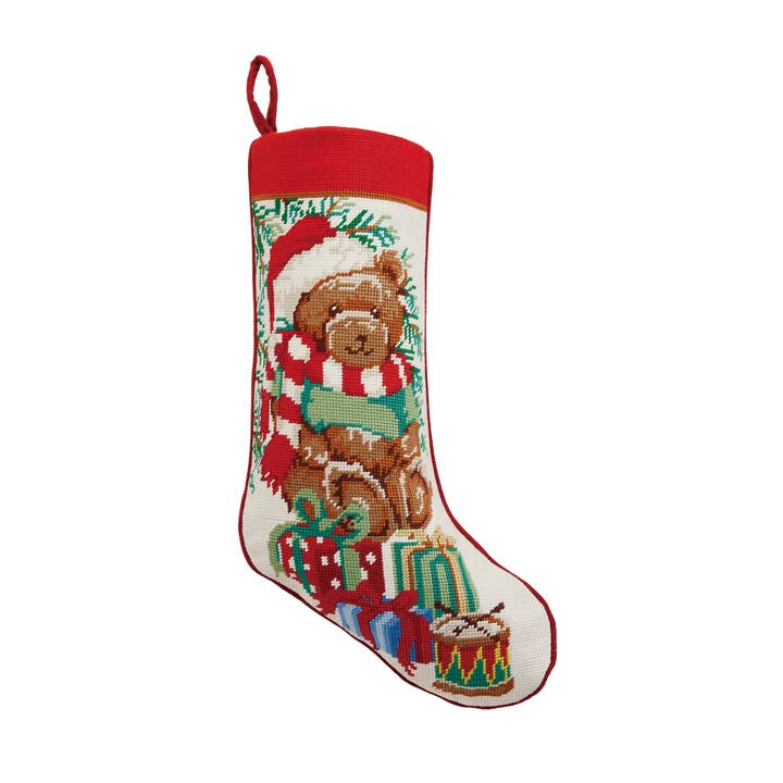Teddy Bear Needlepoint Stocking