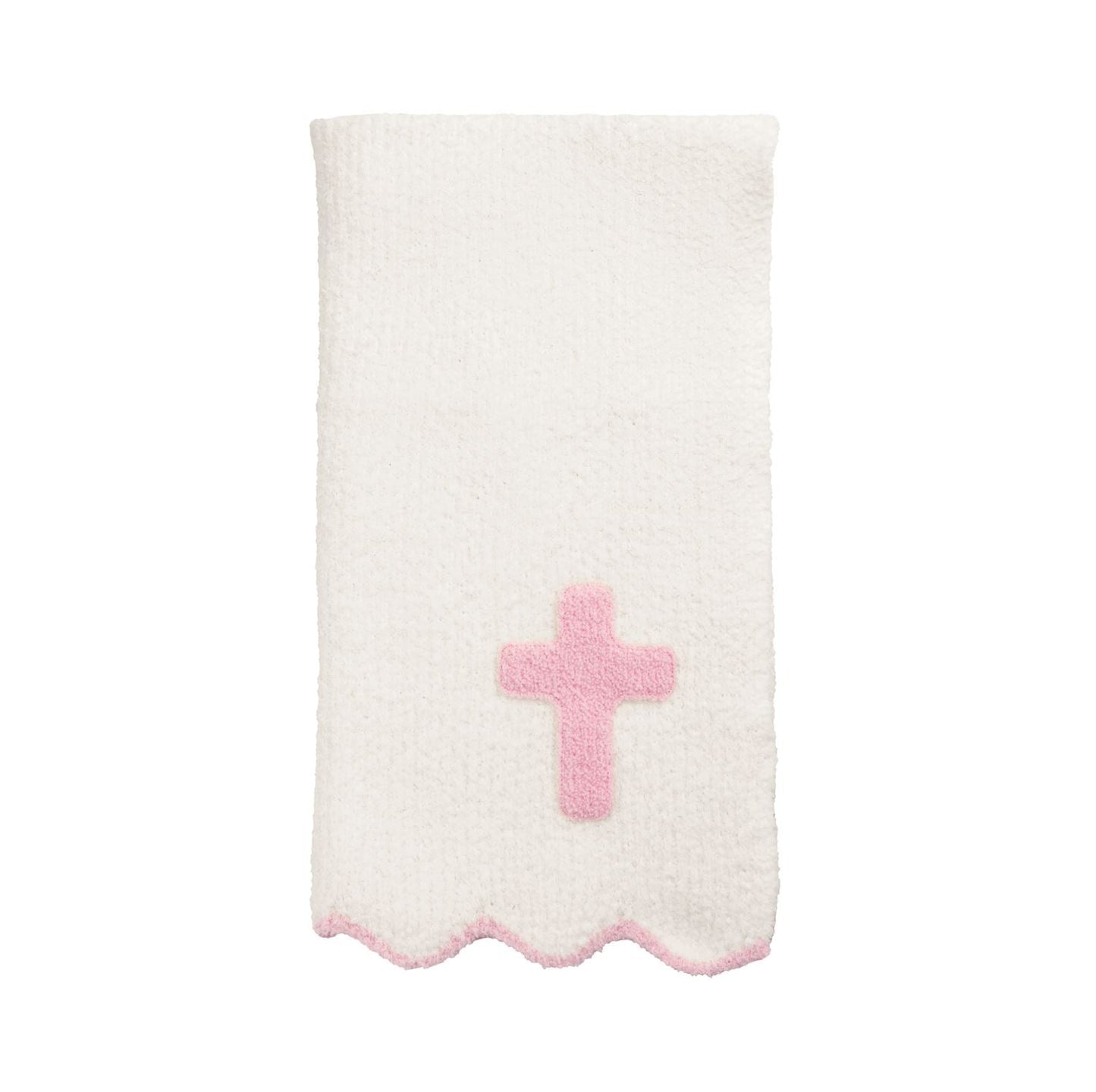 Pink Cross Chenille Blanket