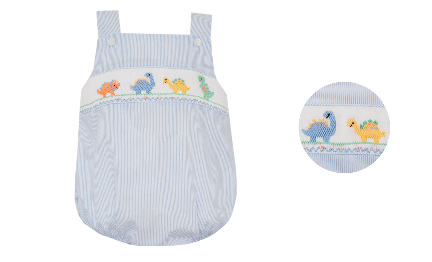 Boy's Tiny Stripe Sunbubble | Light Blue Dinos