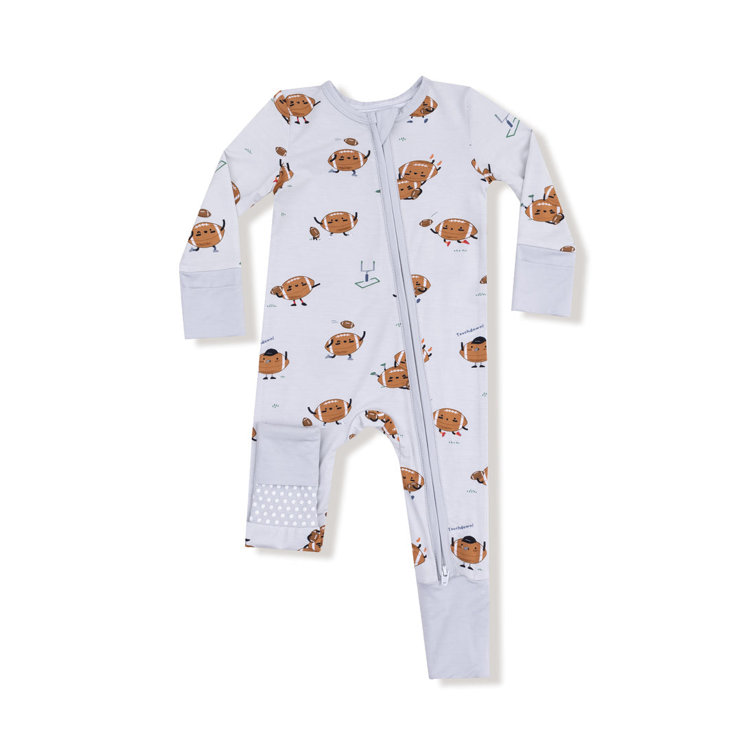 Footballs Playing Football | 2 Way Zipper Romper