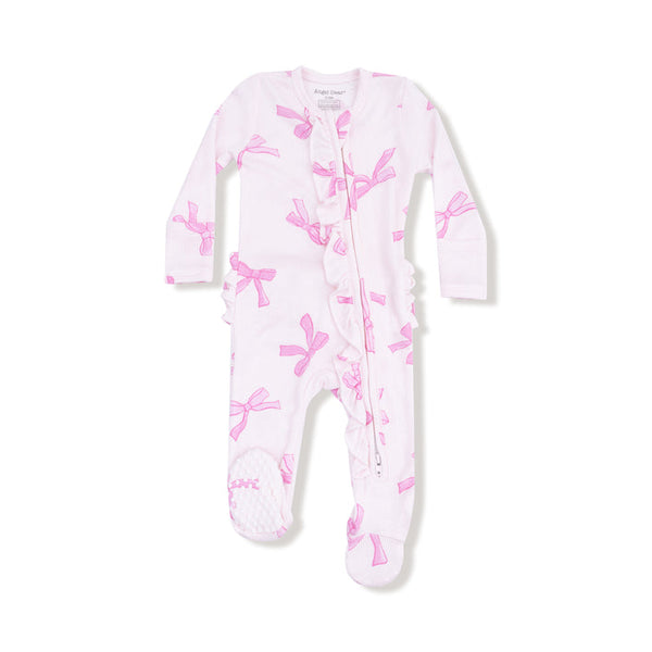 Pretty Bows | 2 Way Ruffle Zipper Footie