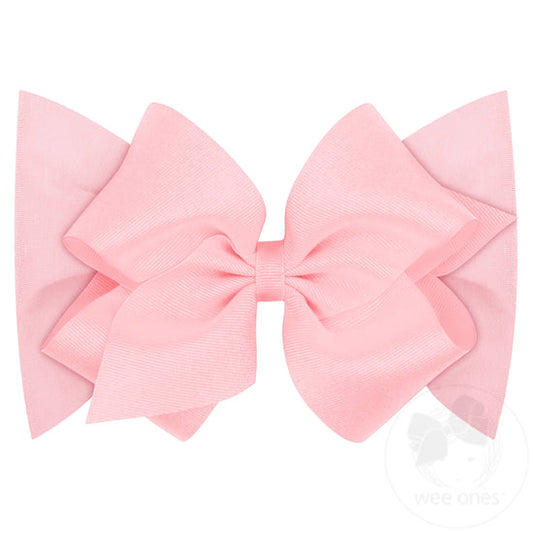 Small King Grosgrain Bow on Jersey Band | Pink or White