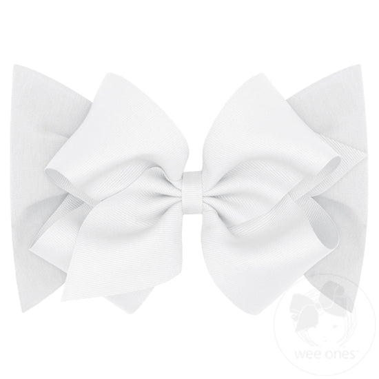 Small King Grosgrain Bow on Jersey Band | Pink or White