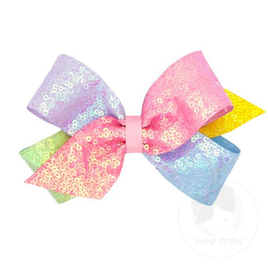 Medium Ombre Rainbow Sequin Bow