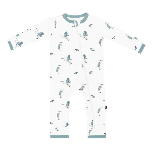 Zippered Romper | Blue Heron