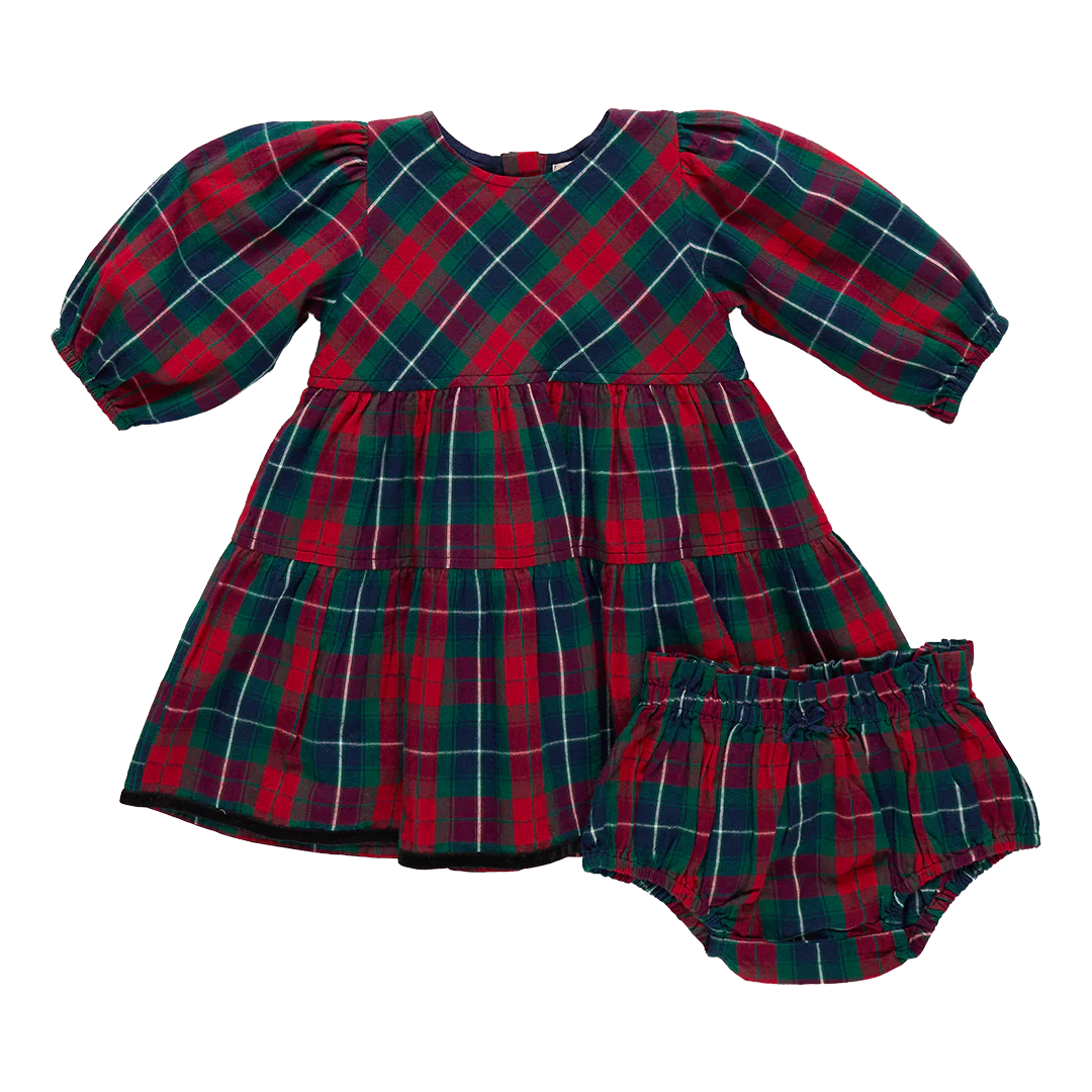 Baby Girls Maribelle Dress Set | Red Tartan