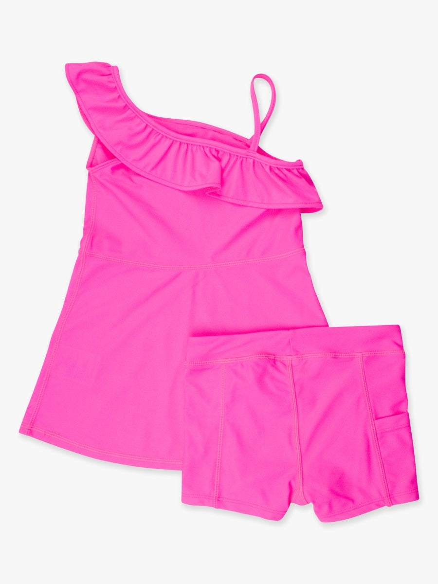Active Tennis Dress and Bike Short Set | Neon Magenta