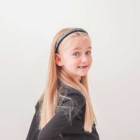 Metallic Glitter Braided Headband | Black or Pink