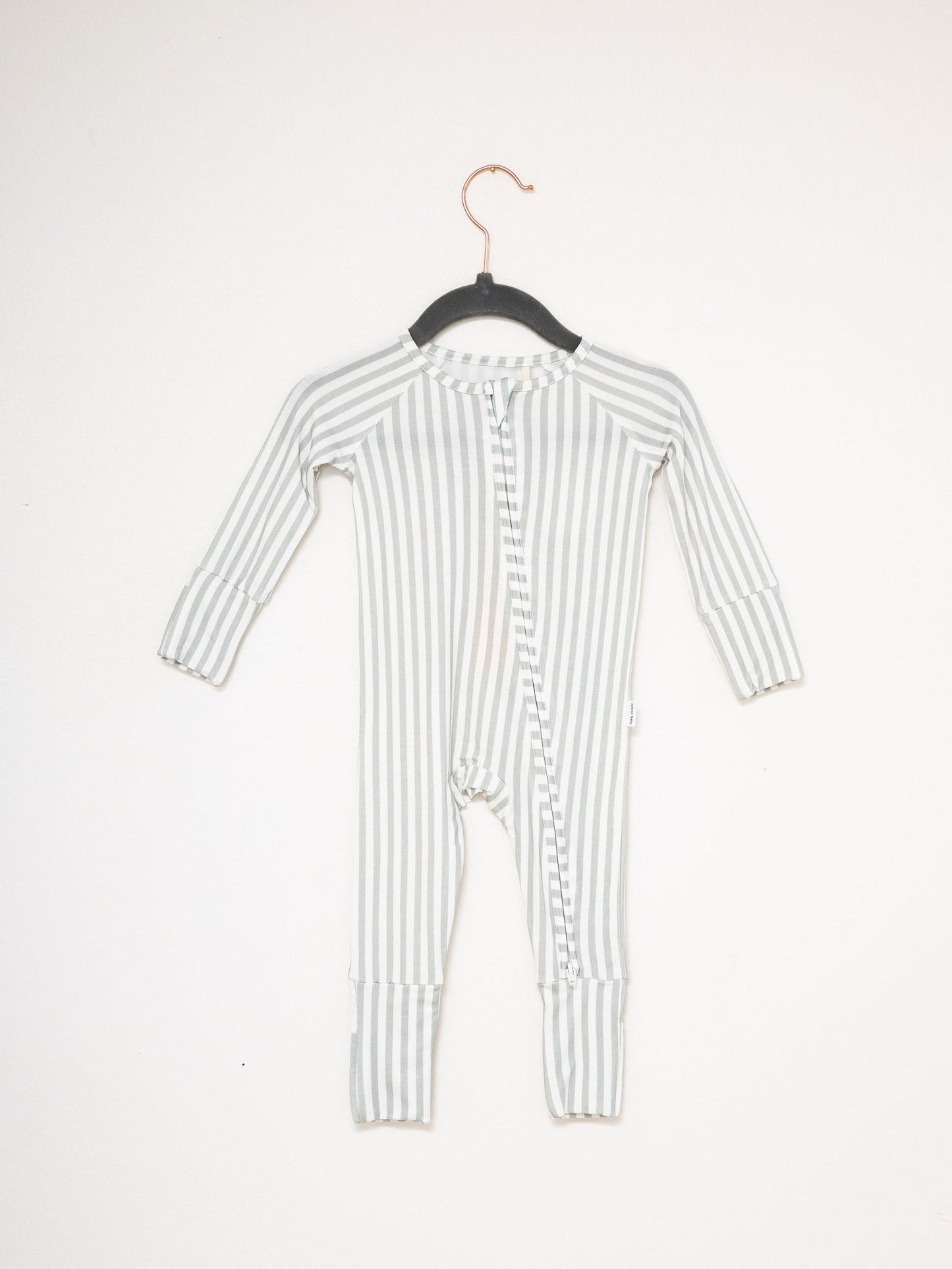 Mini Stripe Sleep Romper | Sage Cabana Stripe