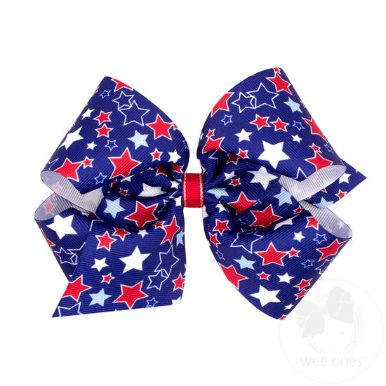 Medium Grosgrain Hair Bow | Americana Star