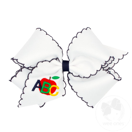 King Back to School Moonstitch Edge Grosgrain Bow | ABC's