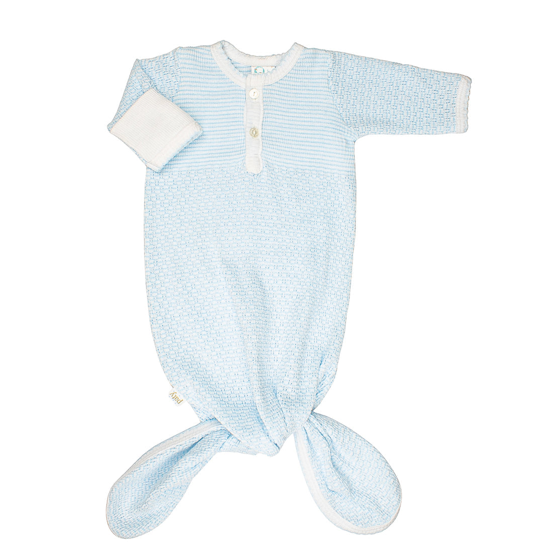 Knotted Placket Gown w Bow | Blue