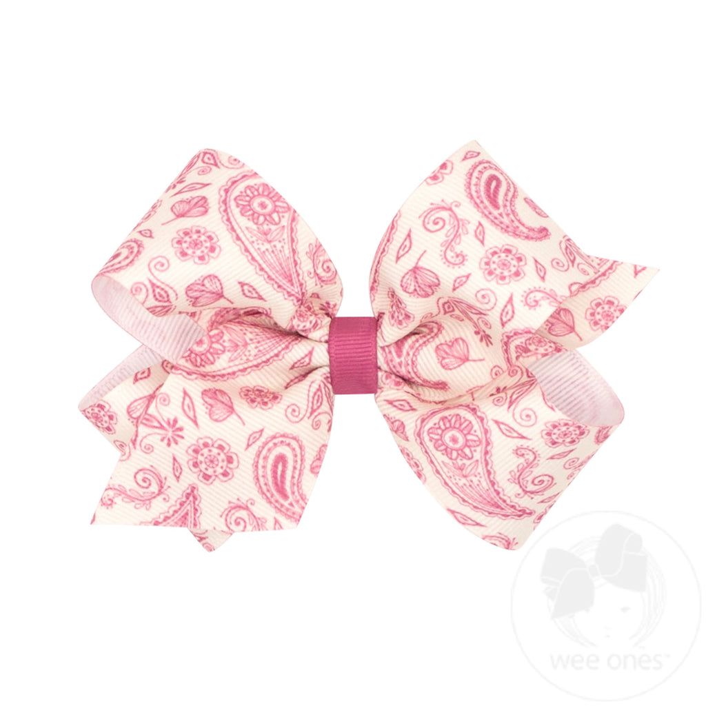 Medium Western Print Bow | Pink