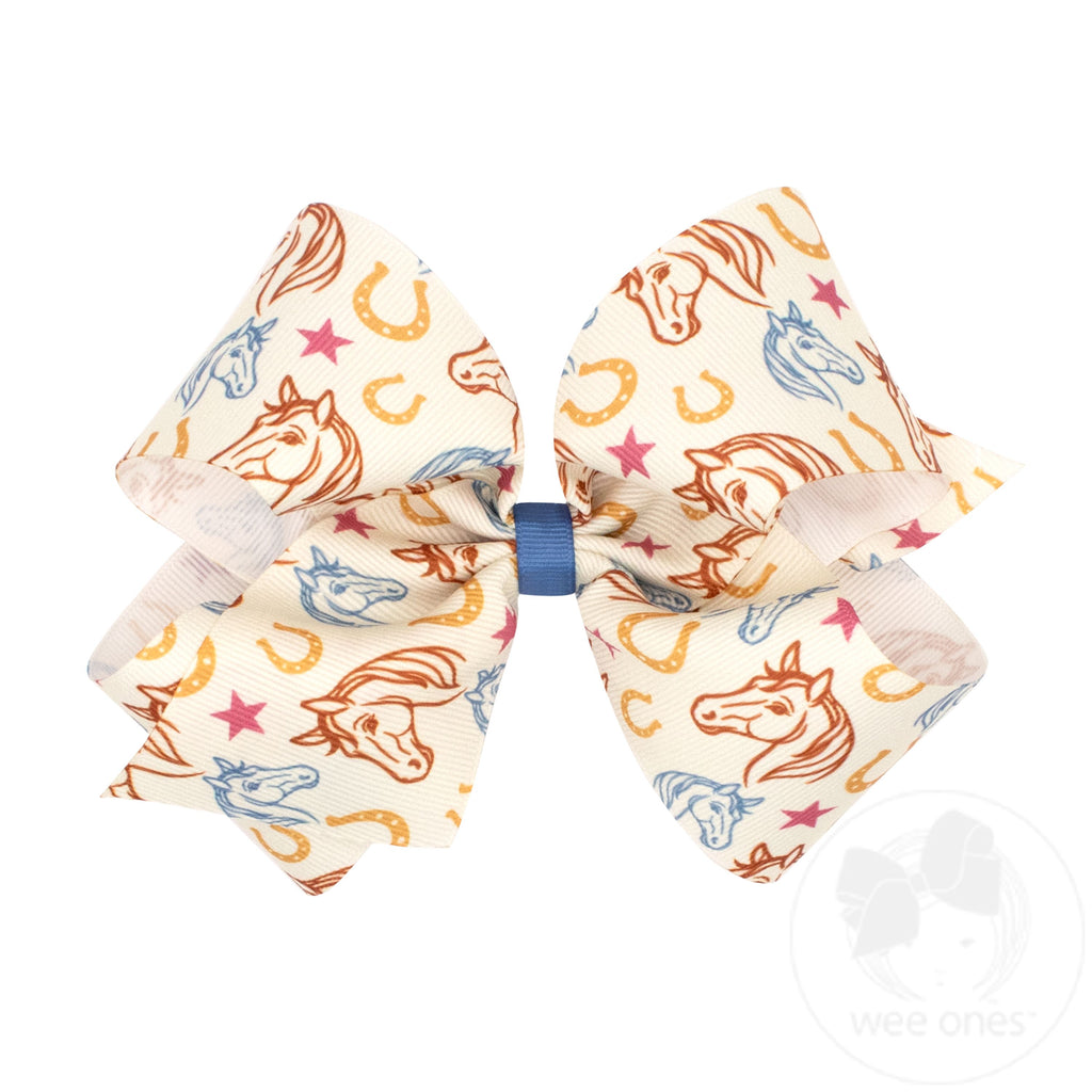 King Lucky Horse Print Bow