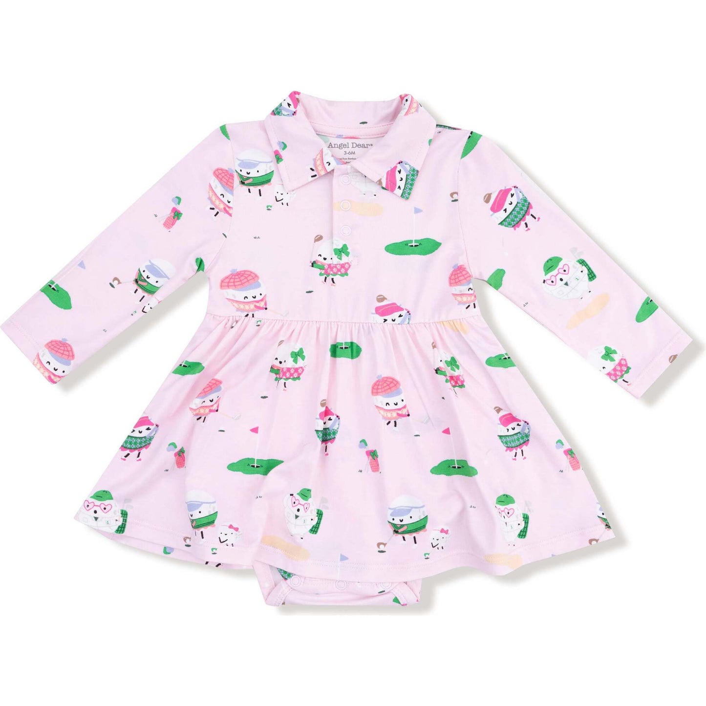 Golf Pros | Pink | LS Polo Bodysuit Dress