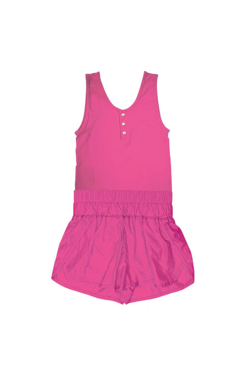 Running Romper- Hot Pink