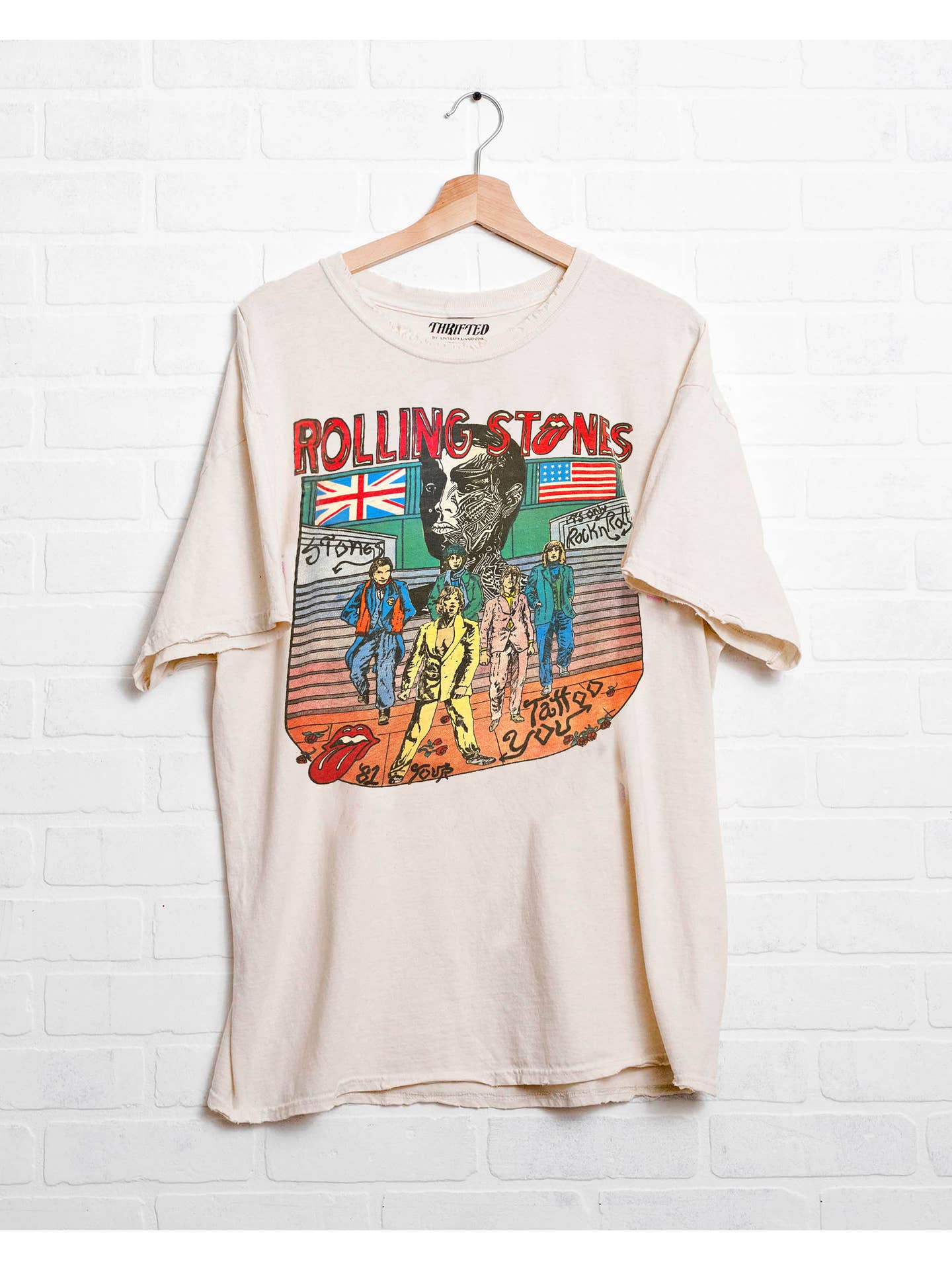 Rolling Stones Tattoo You Off White Thrifted Graphic Tee