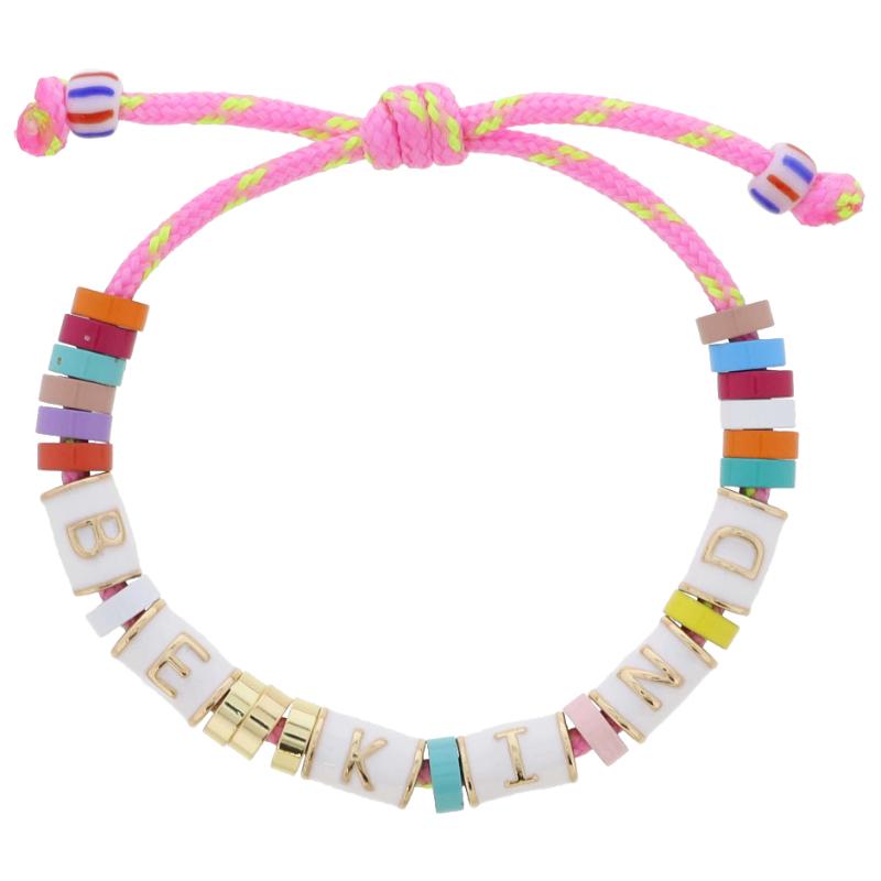 Kids Adjustable Gold and White "Be Kind" Bracelet