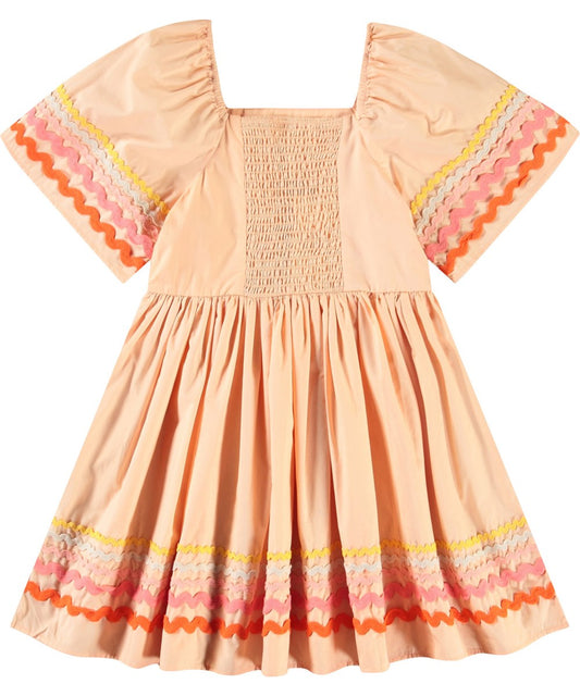 Pastel Ric Rac Dress | Pale Melon