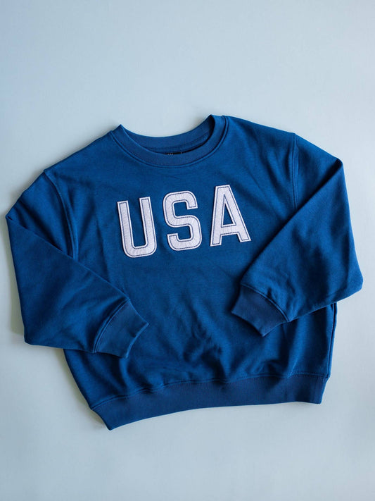 Felt Applique USA Sweatshirt | Youth