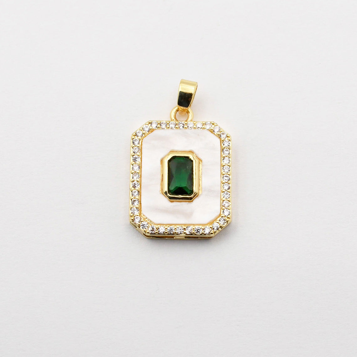 Emerald + Diamond Pendant Charm