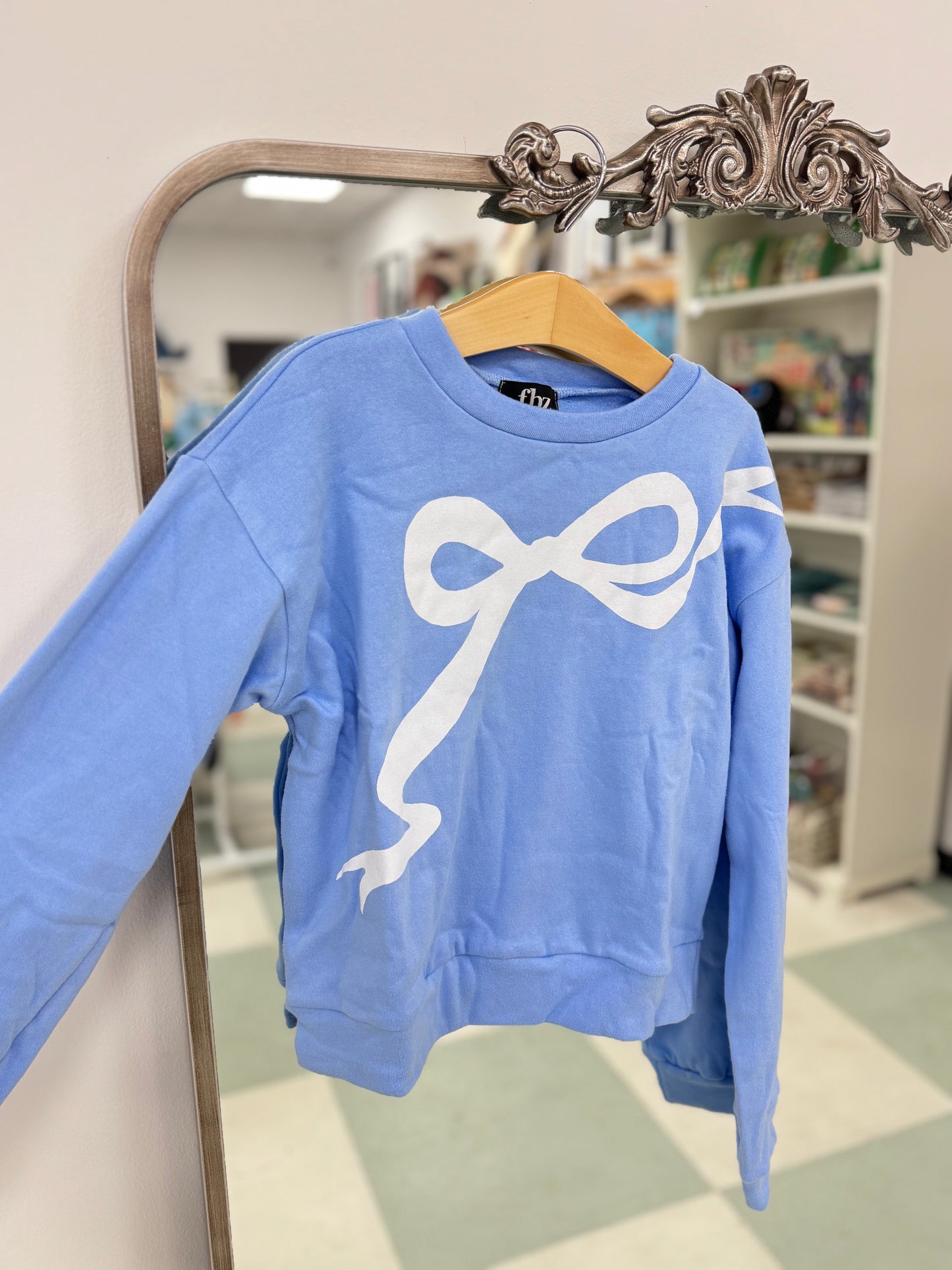 Blue Bow Sweatshirt