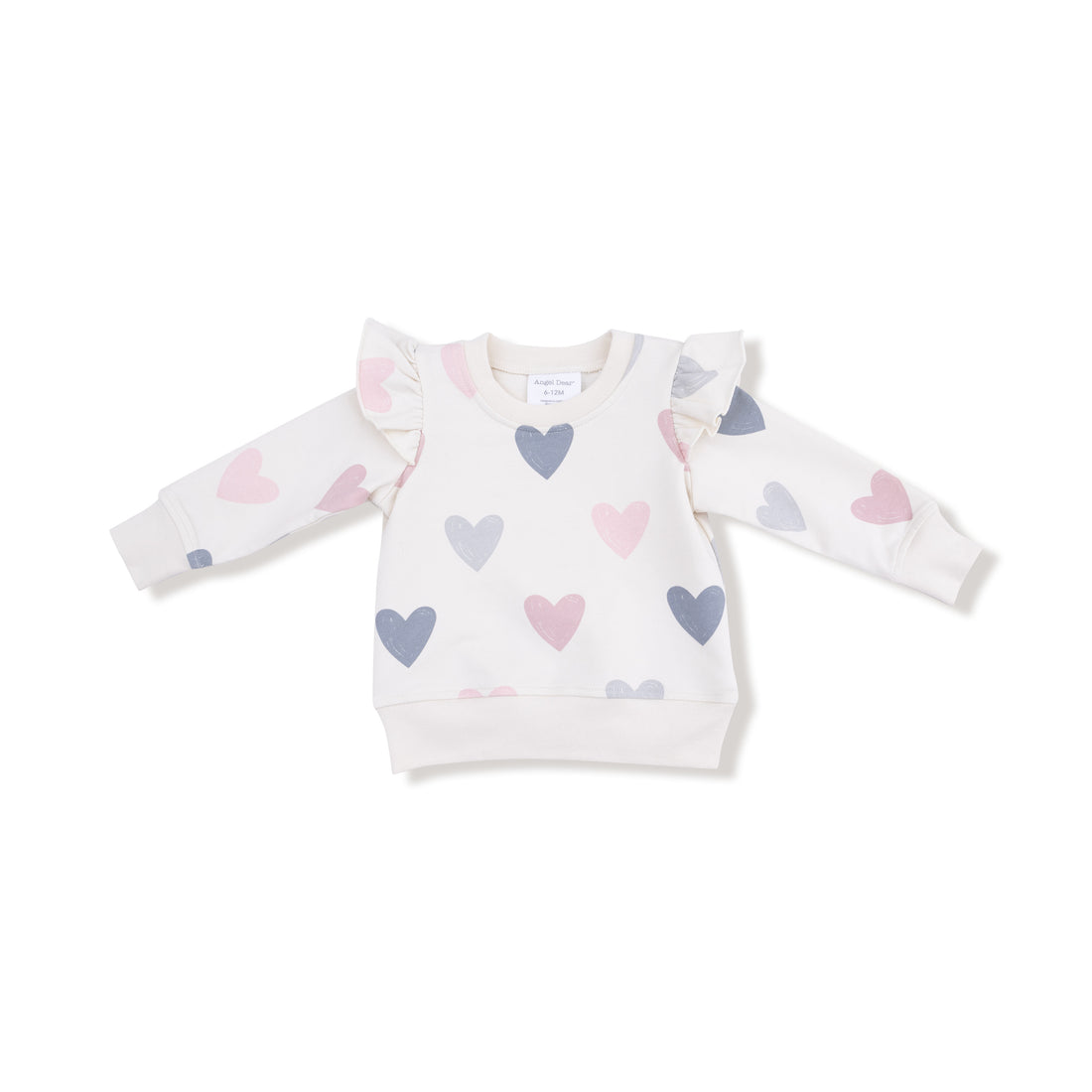 Ruffle Sweatshirt | French Terry Hearts