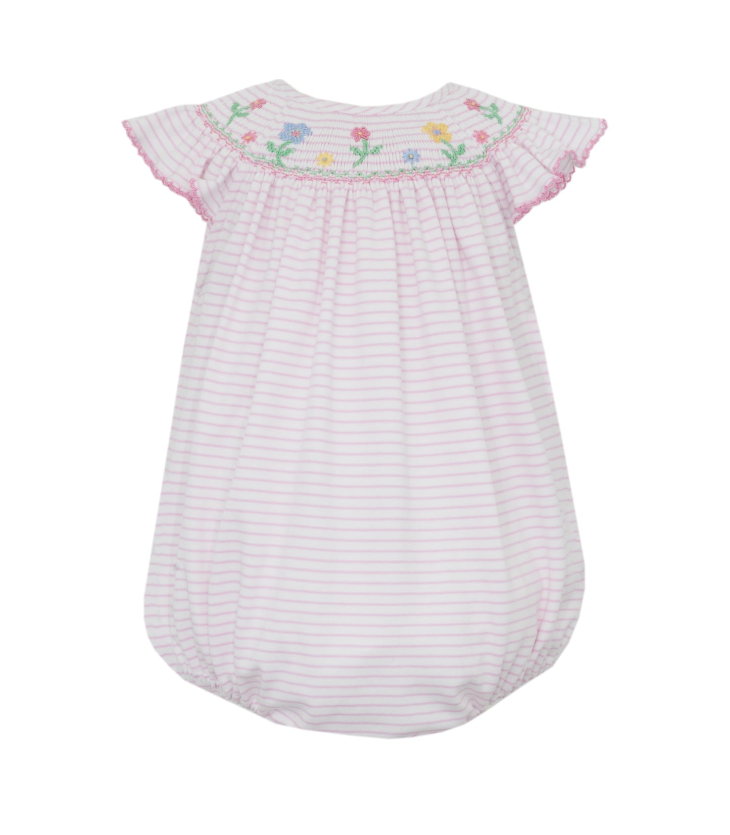 Pink Knit Stripe Angel Wing Bishop Bubble | Flowers