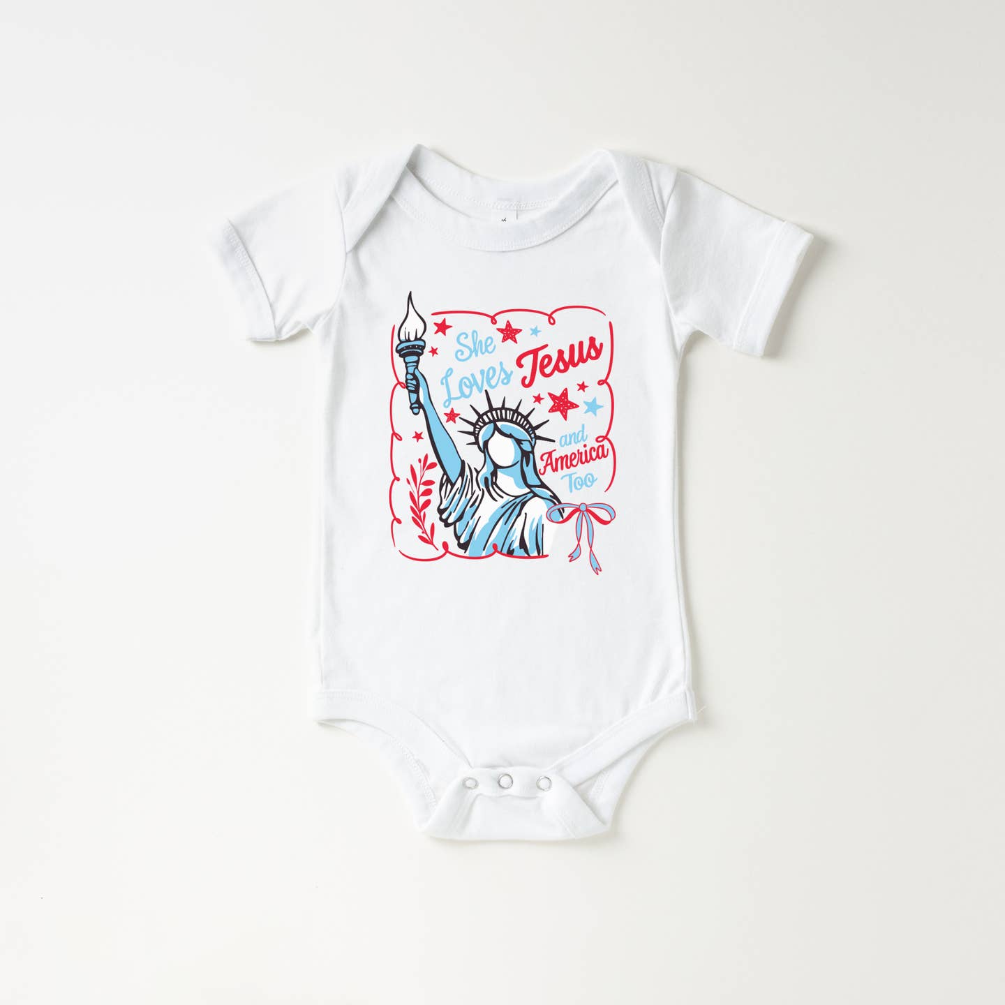 She Loves Jesus and America Too Onesie