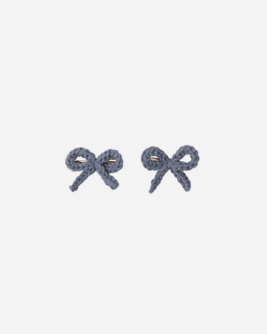 CROCHET BOW CLIP | MARINE