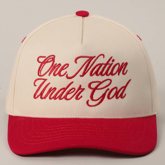 One Nation Under God Two-Tone Trucker Hat | Red
