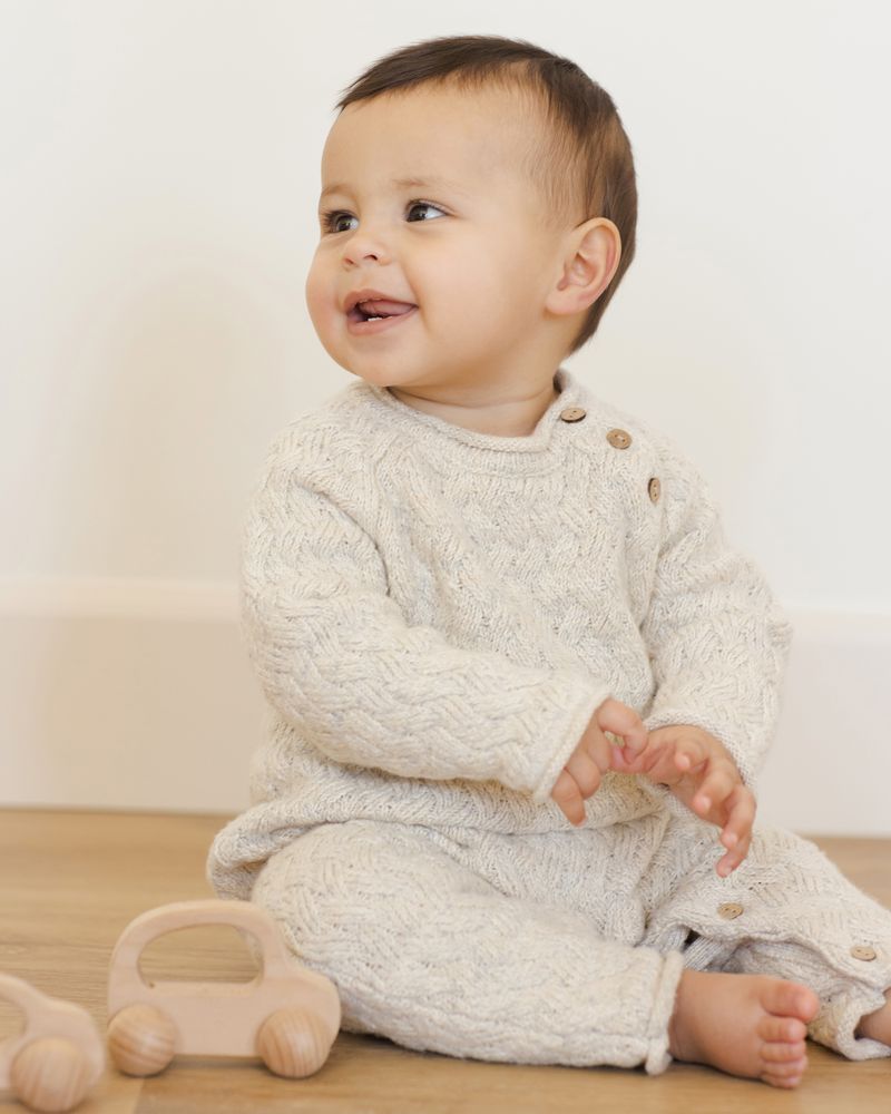 KNIT PANT || HEATHERED BLUE