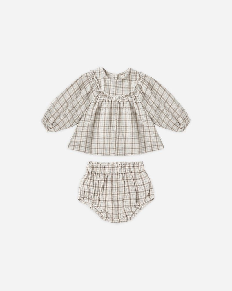 MIA TOP + BLOOMER SET || BLUE PLAID