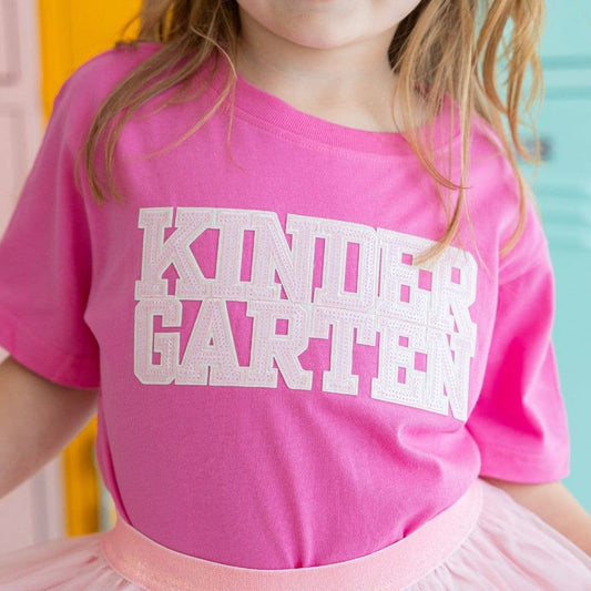 Kindergarten Sequin Patch Short Sleeve T-Shirt