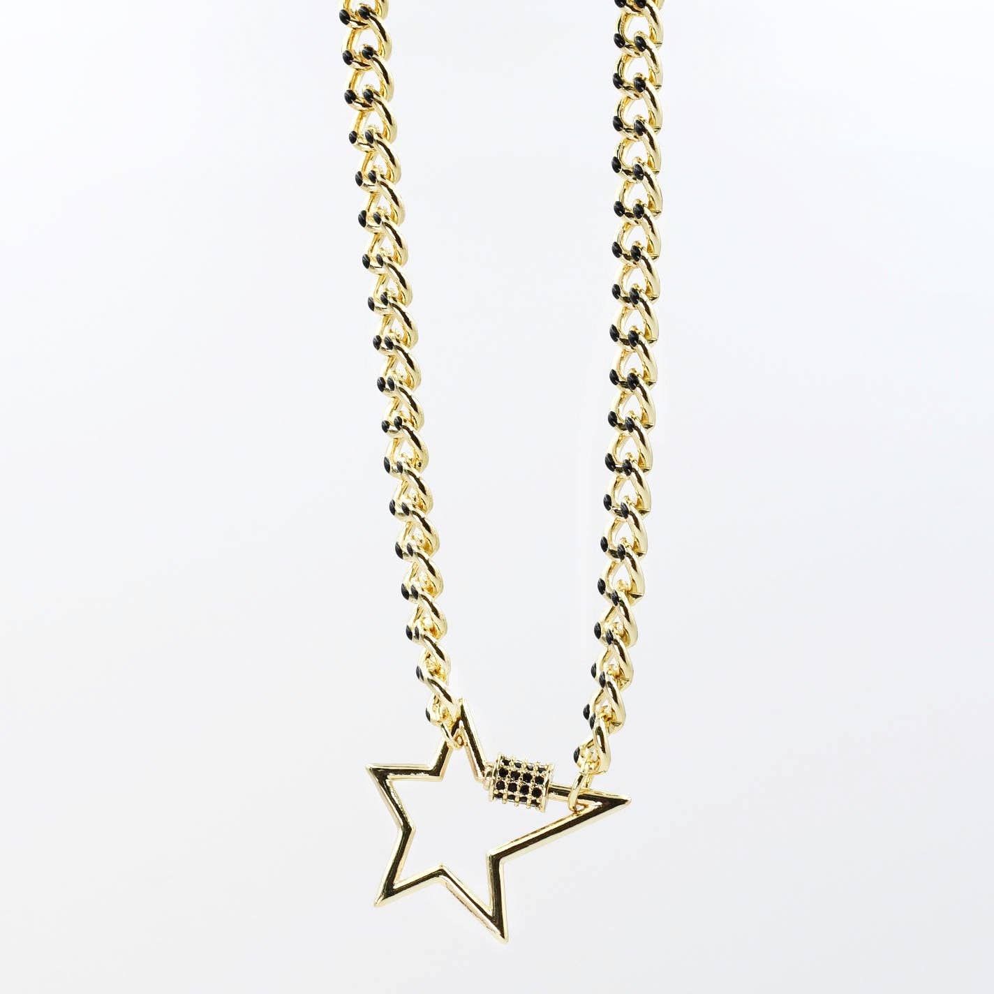 Star Necklace | Black and Gold