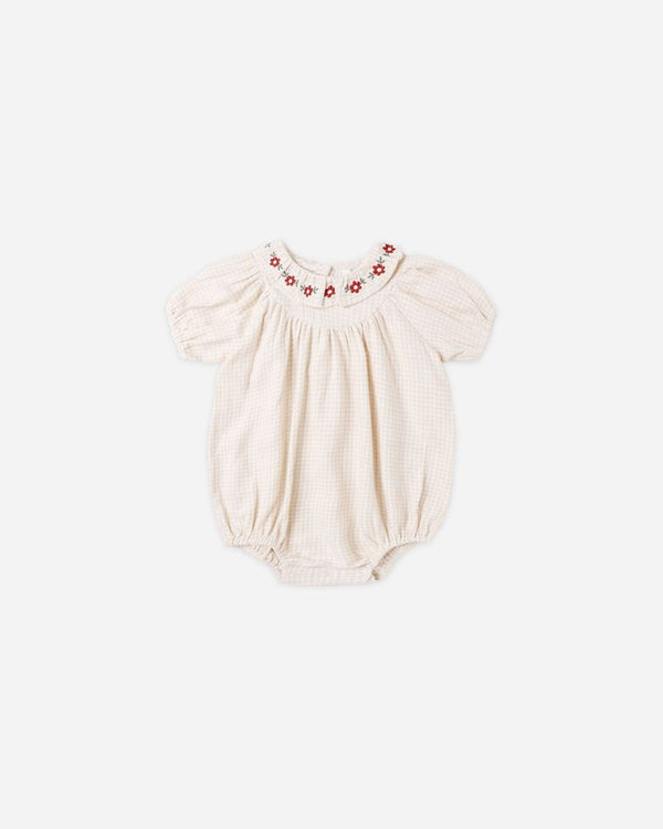 LULA ROMPER || PETAL GINGHAM