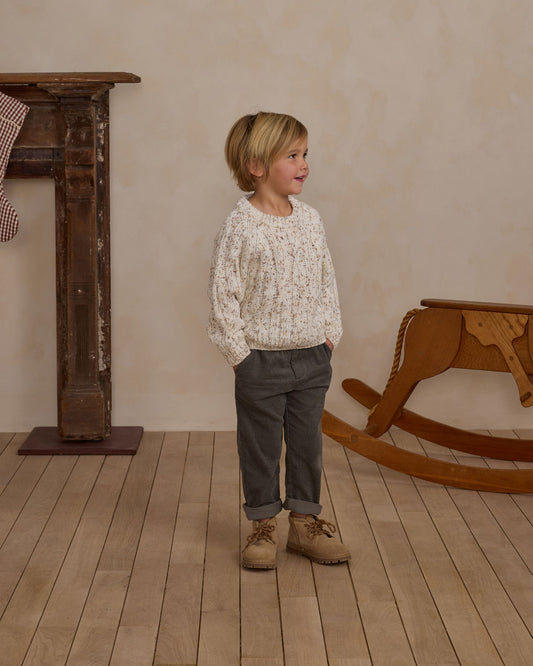 CABLE-KNIT SWEATER || NATURAL SPECKLE