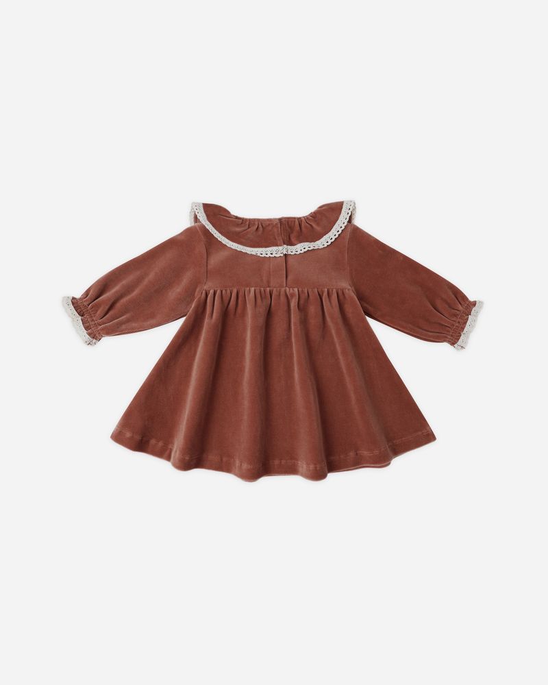 VELOUR BABY DRESS || CRANBERRY