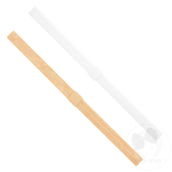 Two Pack Add-A-Bow Baby Girl Headbands | Nude & White