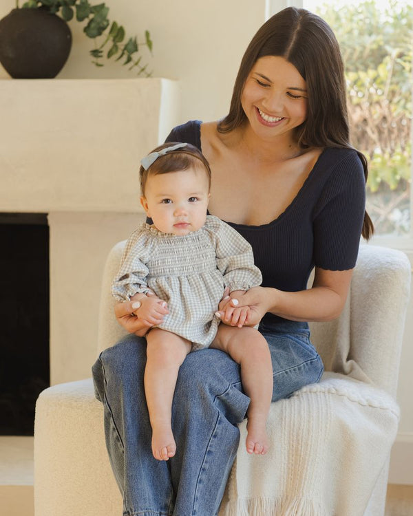 EDEN ROMPER || BLUE GINGHAM