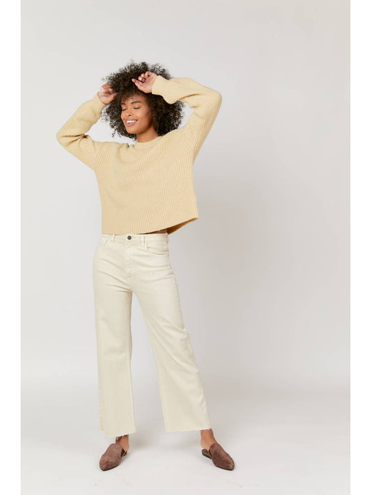 Aberdeen Ankle Crop High Rise Jean | Standard || Ecru