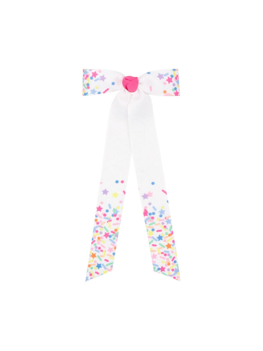 Confetti Print Streamer Mini Bow