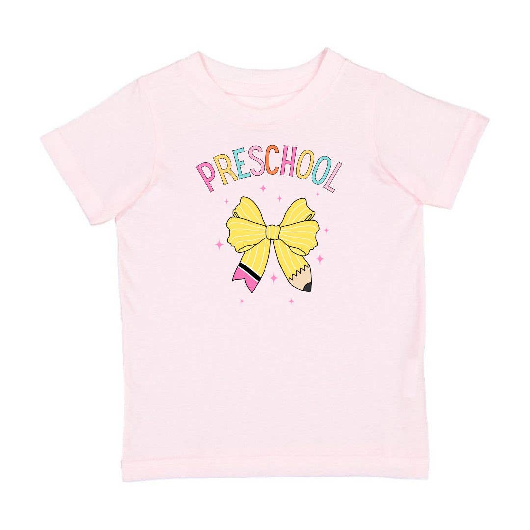 Preschool Pencil Bow Short Sleeve T-Shirt