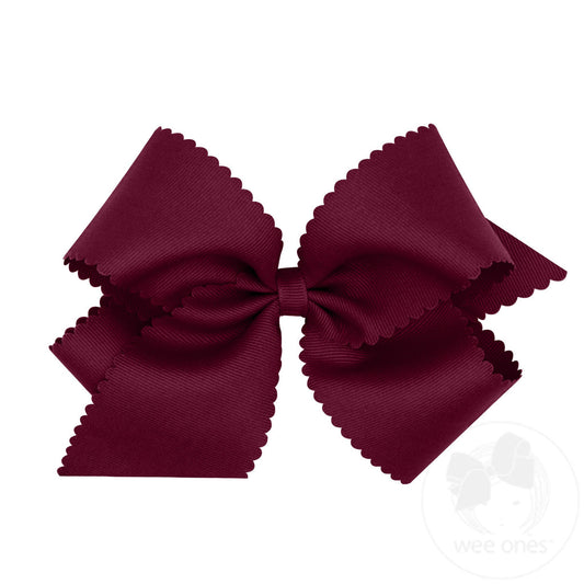 King Scalloped Edge Bow | Burgundy