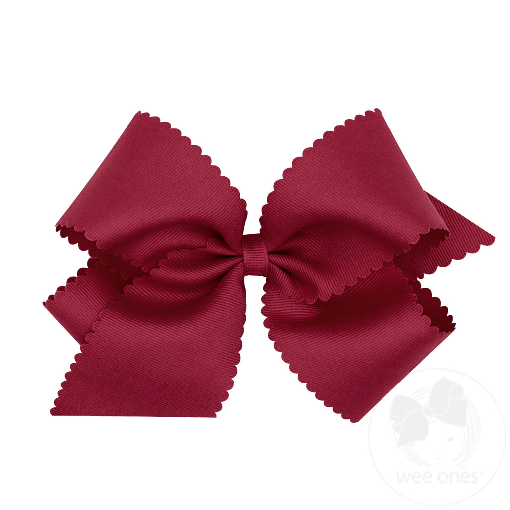 King Scalloped Edge Bow | Cranberry