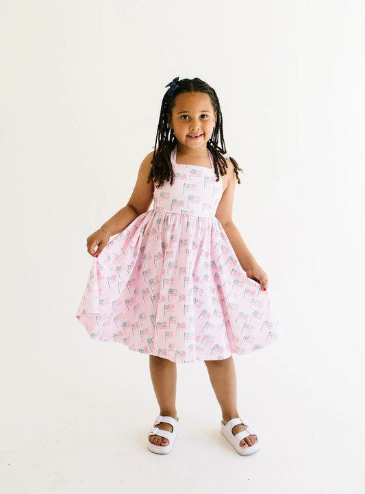 Rosita Dress | Pink Flags