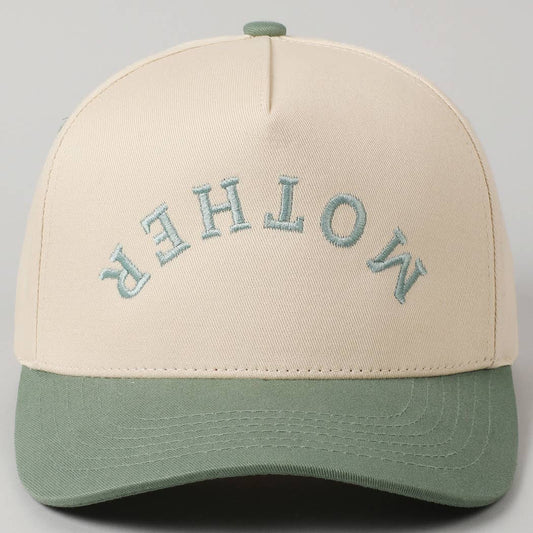 Mother Upside Down Lettering Hat | Sage Green