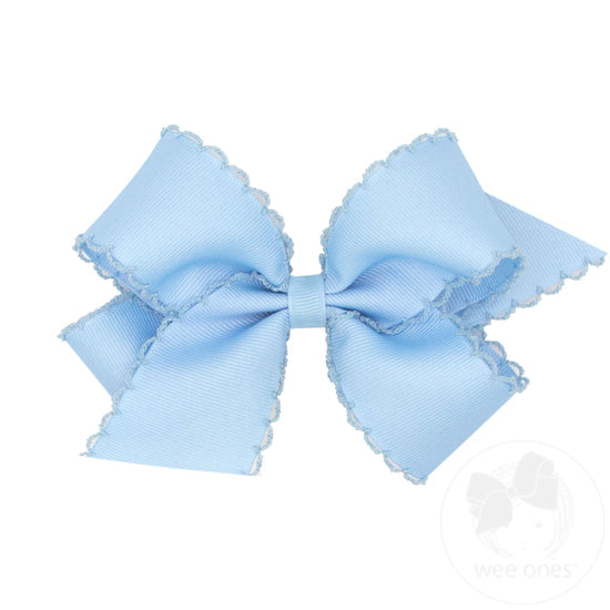 Medium Monotone Moonstitch Bow | Millennium Blue